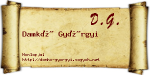 Damkó Györgyi névjegykártya